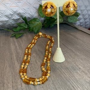 80’s Era Statement Earrings and Necklace